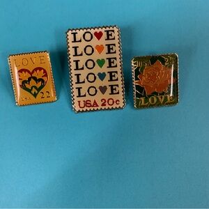 USA Love Stamps USPS set of 3